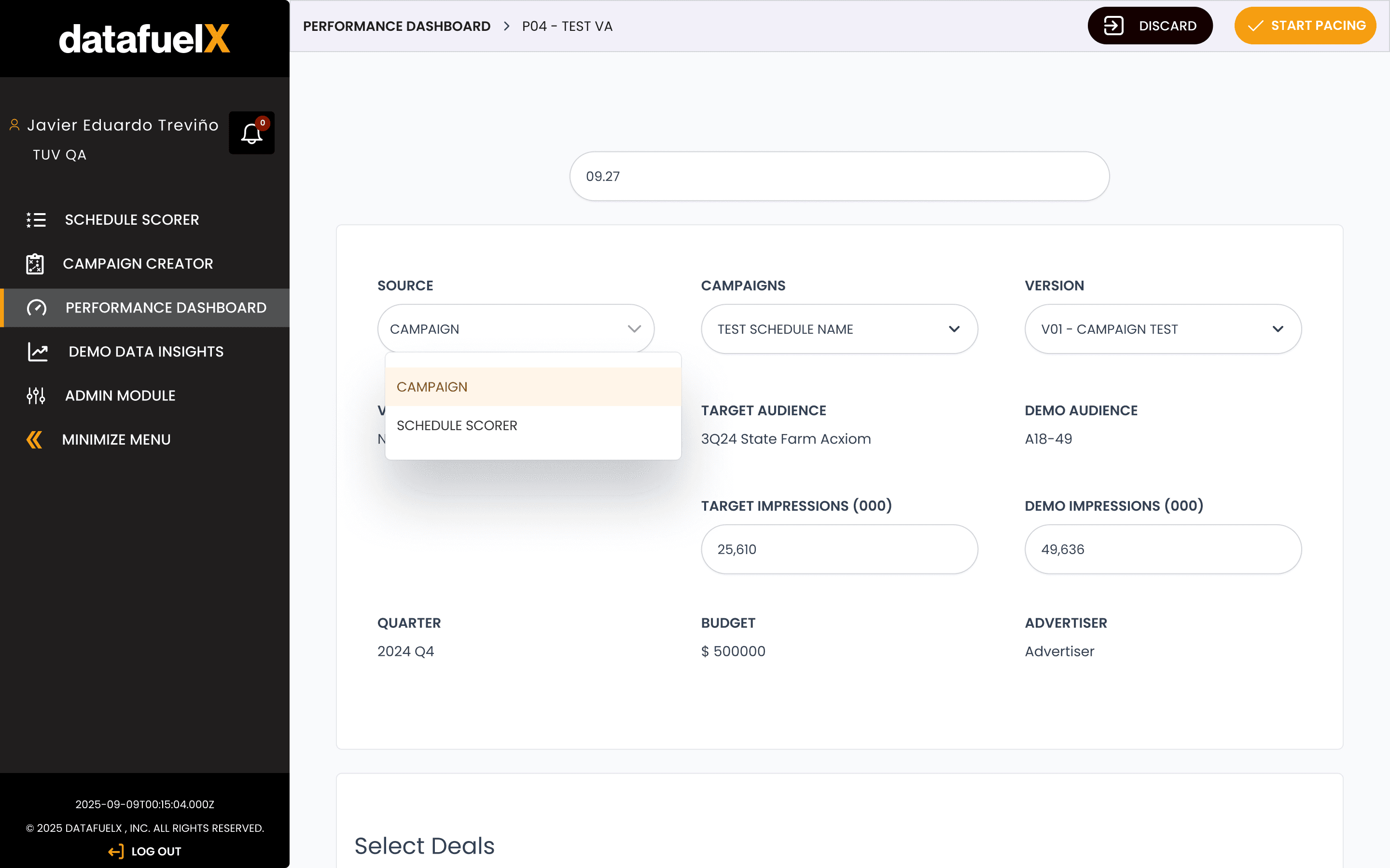 Demo Data Insights forecast detail